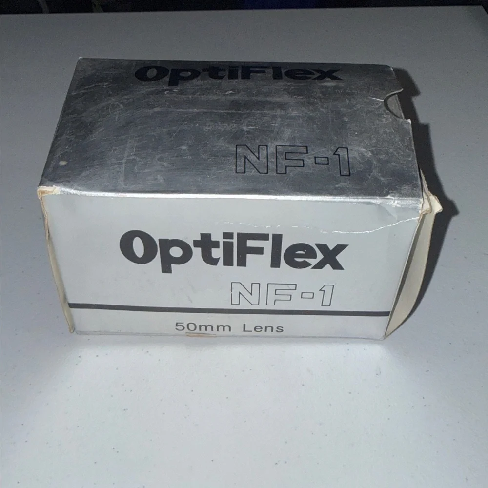 OptiFlex NF-1 35mm Film Camera with 50mm Lens Silver Black and Case